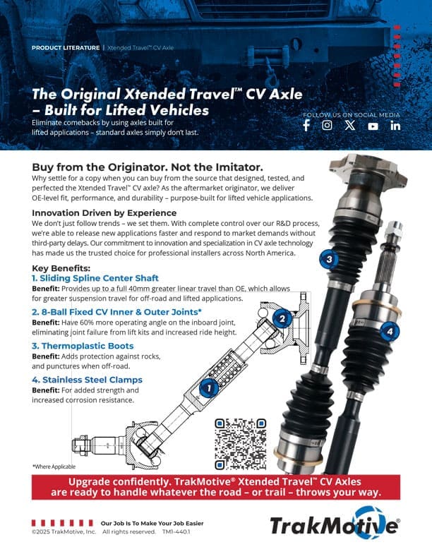 TrakMotive Xtended Travel⢠CV Axles Flyer