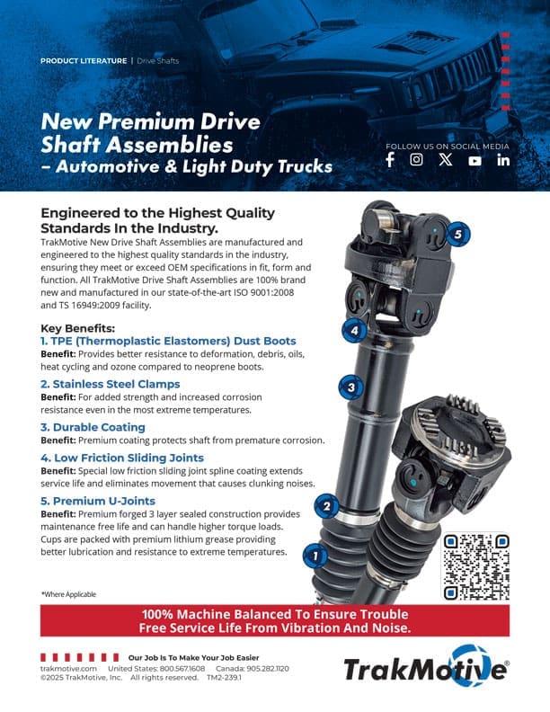 TrakMotive Premium Drive Shaft Assemblies Flyer